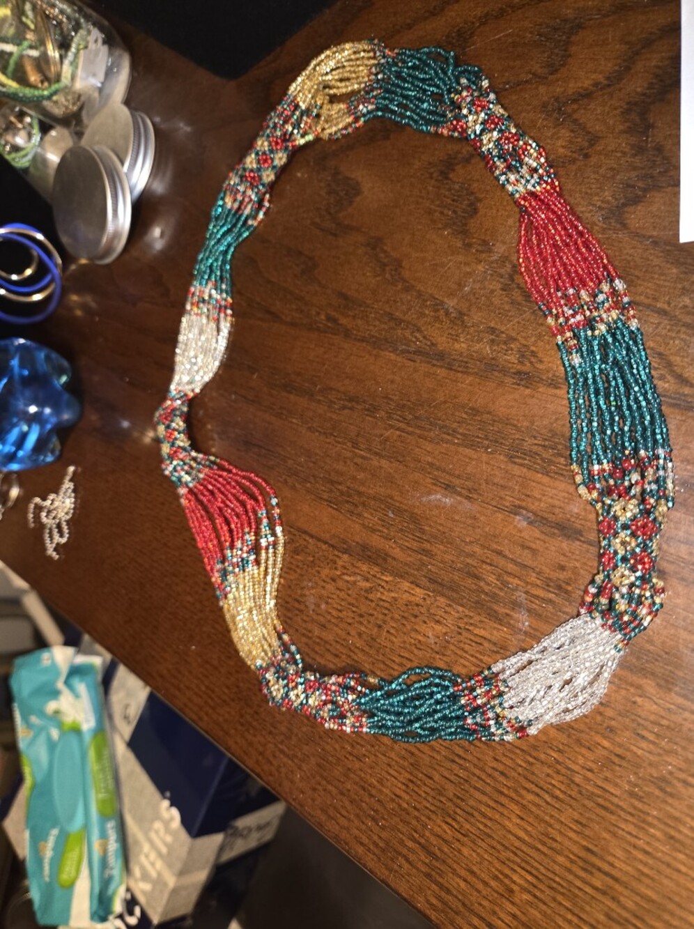 Multicolor Beaded Statement Necklace - Elegant Layered Design